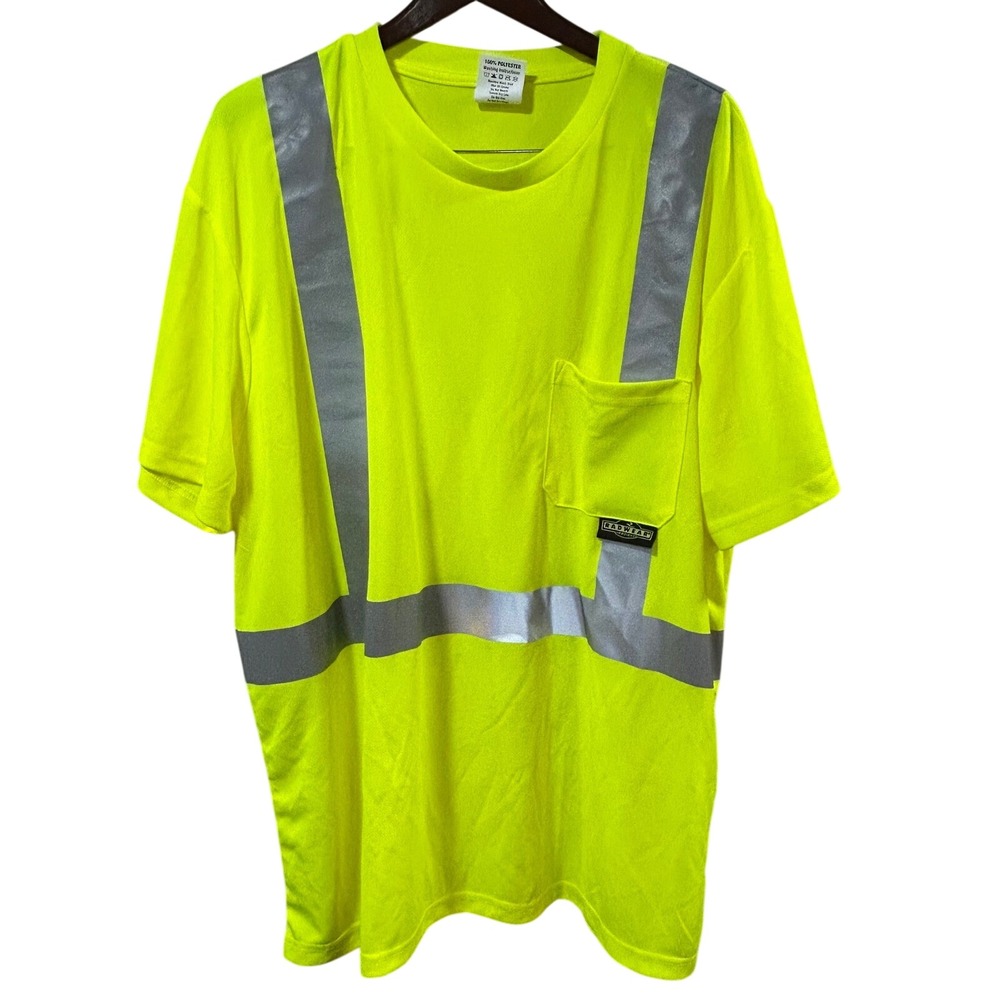 Radians Radwear 3X Mens ST11-2PGS Hi-Vis Yellow Reflective Safety T-Shirt 3X